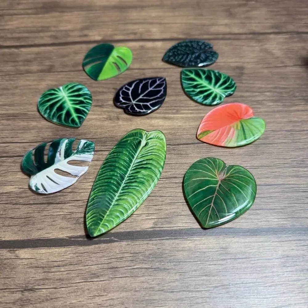 9pc Plant Leaf Shaped Fridge Magnets Decorative Refrigerator Magnets